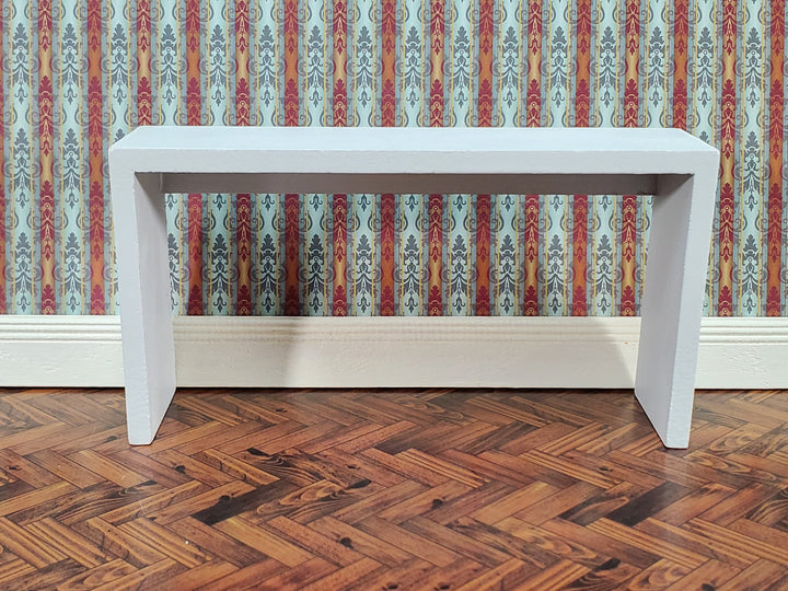 Dollhouse Console or Tall Sofa Table Modern White 1:12 Scale Miniature Furniture