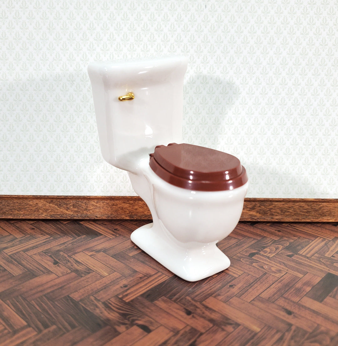 Dollhouse Toilet Plain White Ceramic for Bathroom 1:12 Scale Miniature