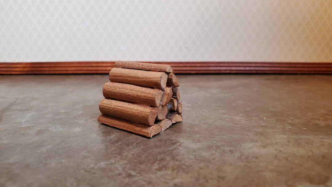 Dollhouse Log Pile for Fireplace Fire Pit Stack Real Wood 1:12 Scale Miniature