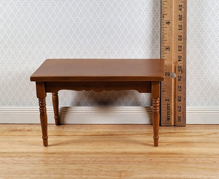 Dollhouse Kitchen Table Walnut Finish 1:12 Scale Miniature Wood Furniture