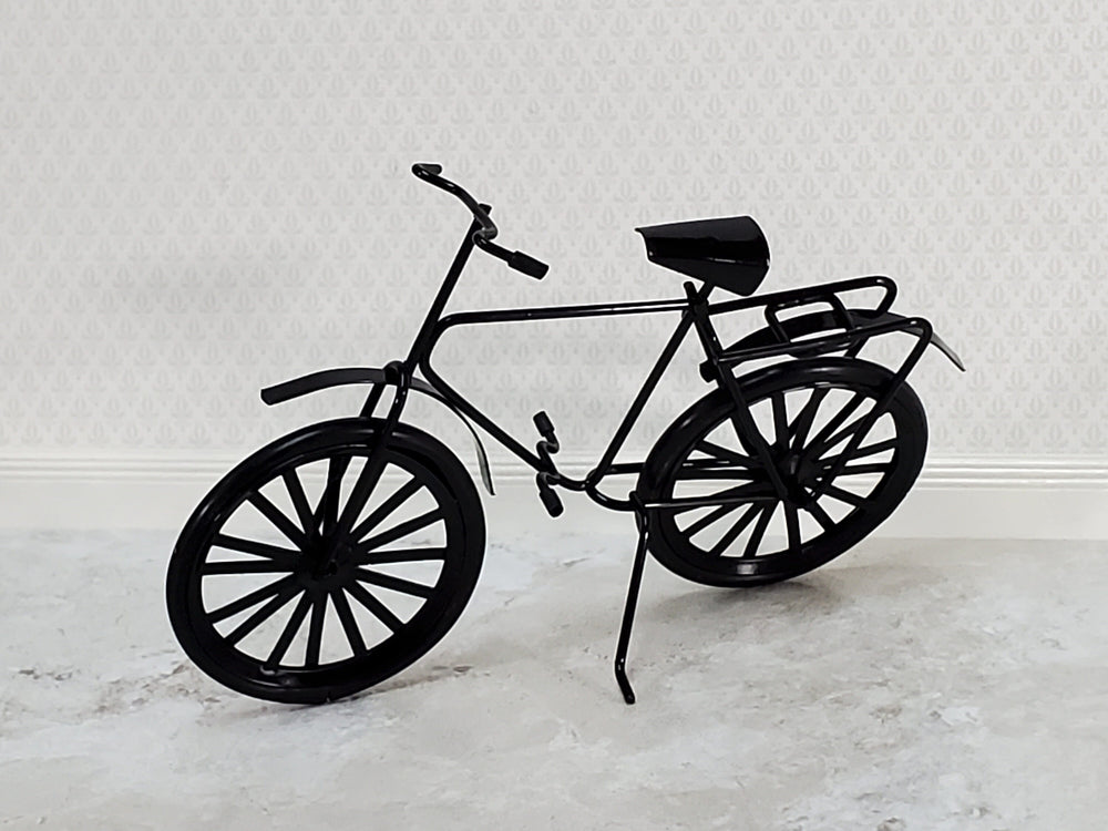 Dollhouse Miniature Bike Bicycle Black Metal 1:12 Scale Modern