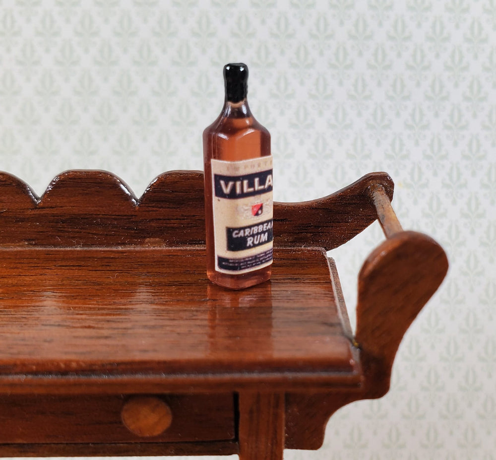 Dollhouse Bottle of Caribbean Rum 1:12 Scale Miniature 1" Tall