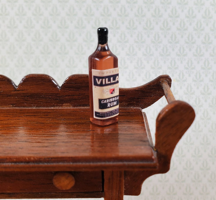 Dollhouse Bottle of Caribbean Rum 1:12 Scale Miniature 1" Tall