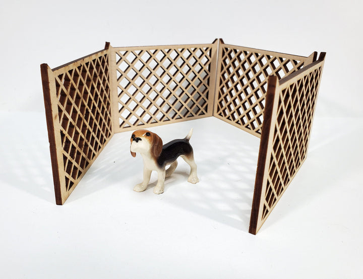 Miniature Wood Fence Lattice 4 Pieces Model Building Dollhouse Fairy Garden