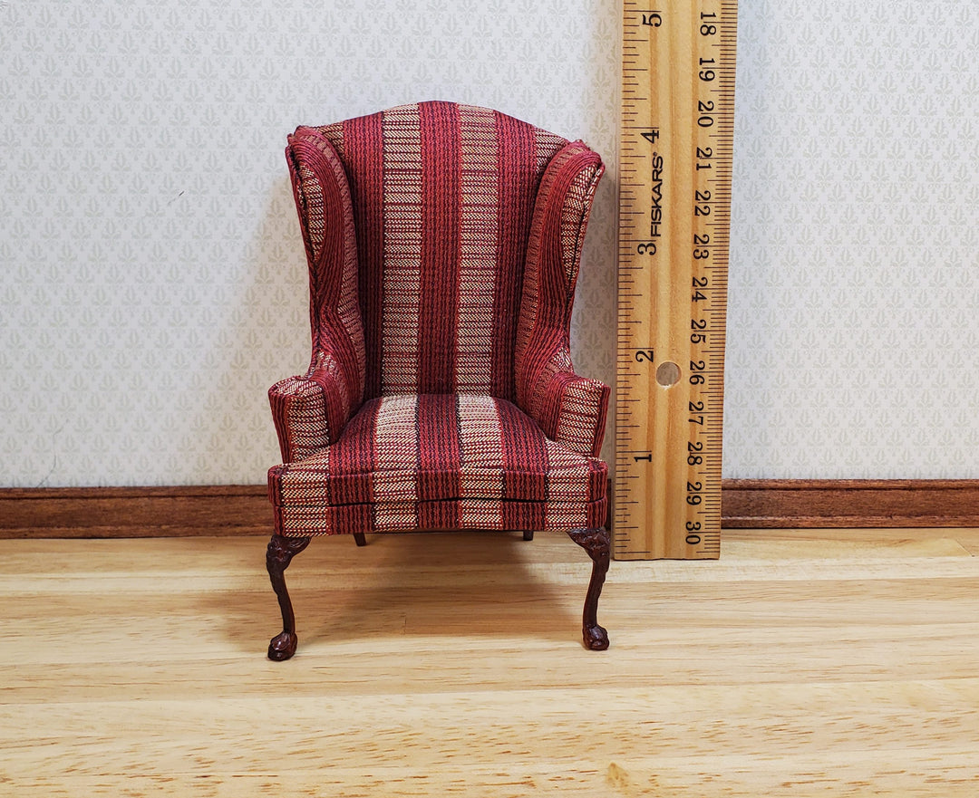 Vintage Bespaq Wing Back Upholstered Chair 1:12 Scale Miniature Furniture