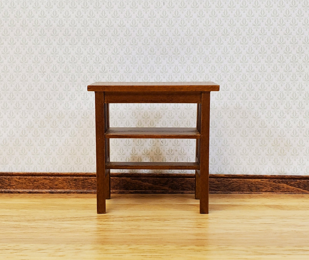 JBM Miniature Side Table TALL Arts & Crafts Style 1:12 Scale Dollhouse Furniture