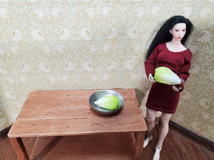 Dollhouse Romain Lettuce 2 Heads 1:12 Scale Miniature Kitchen Food Vegetables