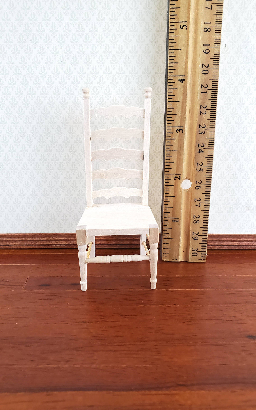 Dollhouse Ladderback Chair Unpainted for Kitchen or Dining Room 1:12 Scale