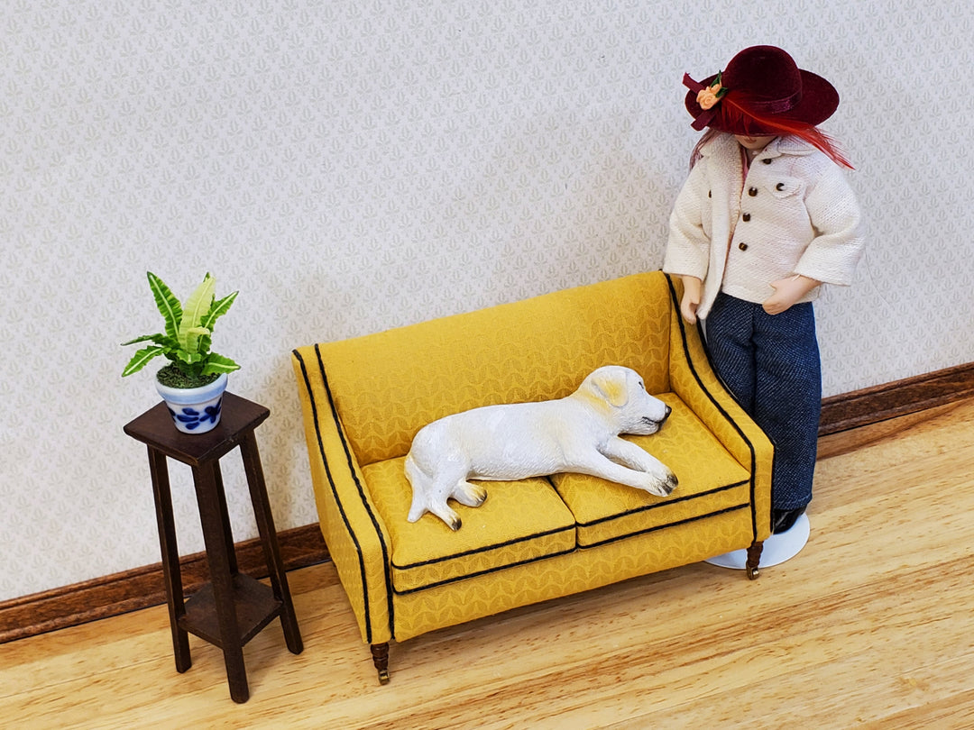 JBM Dollhouse Sofa Couch Retro Style Yellow 1:12 Scale Miniature Furniture