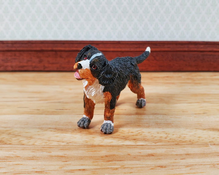 Dollhouse Bernese Mountain Puppy Dog Pet 1:12 Scale Miniature Animal