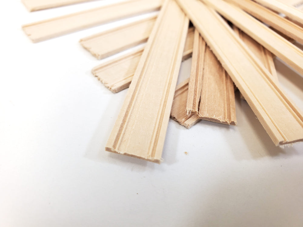 Dollhouse Window Casing 6" Trim x12 Pieces 1/2" Wide Basswood