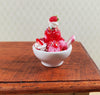 Dollhouse Strawberry Ice Cream Sundae in Ceramic Bowl LARGE 1:12 Scale Miniature