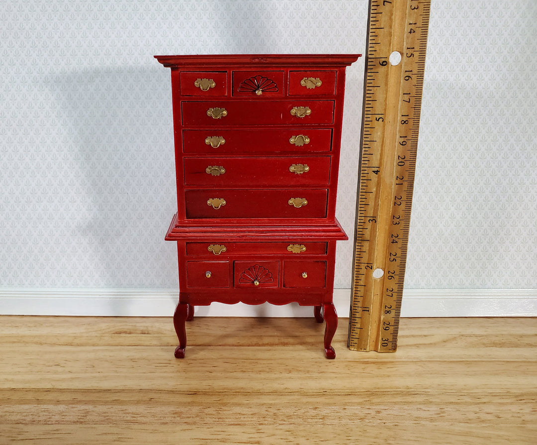 Dollhouse Highboy Dresser Queen Anne Victorian 1:12 Scale Miniature Furniture