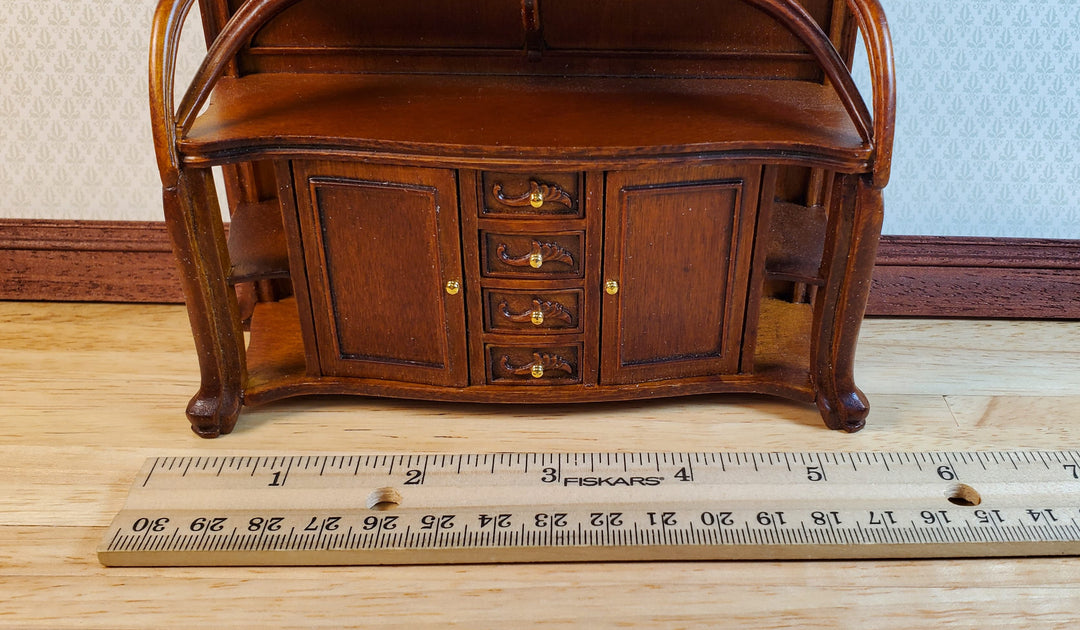 Dollhouse Display Hutch Cabinet Art Nouveau Style 1:12 Scale JBM Furniture