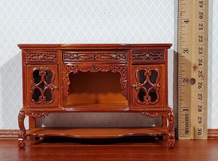 Dollhouse Buffet Sideboard Credenza Walnut Finish 1:12 Scale Miniature Furniture