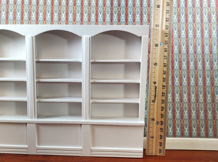 Dollhouse Bookshelf Miniature Bookcase Library Shelf 3 Bay WHITE 1:12 Scale Furniture