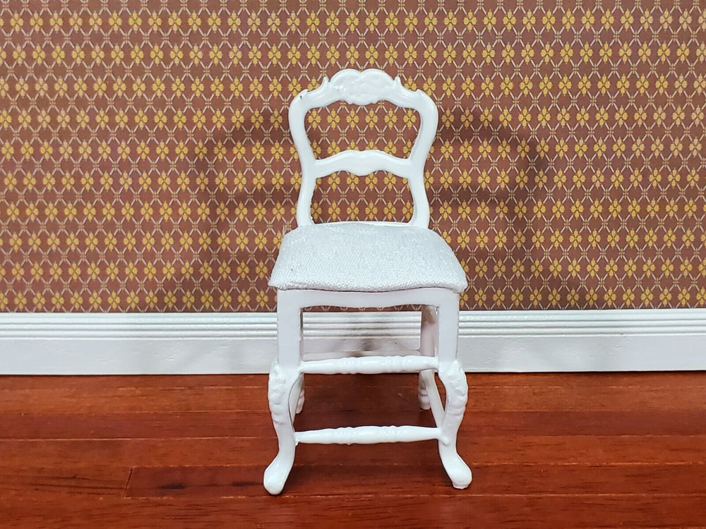Dollhouse Tall Chair White Counter Height Padded Seat 1:12 Scale Furniture