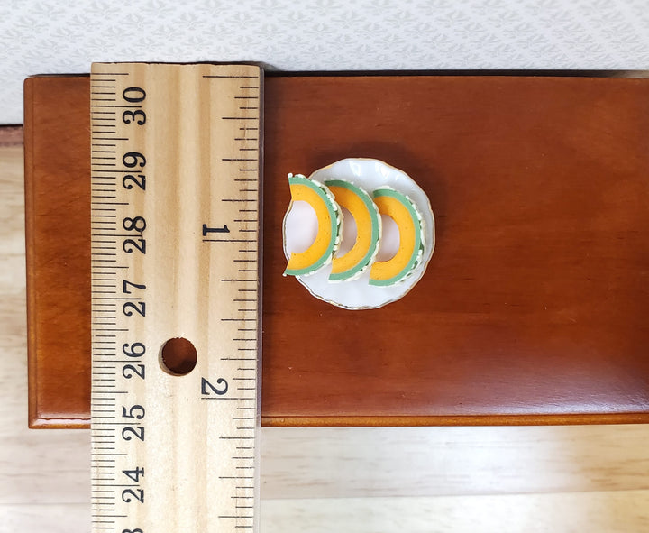 Dollhouse Cantaloupe Slices 3 Pieces 1:12 Scale Miniature Food Fruit