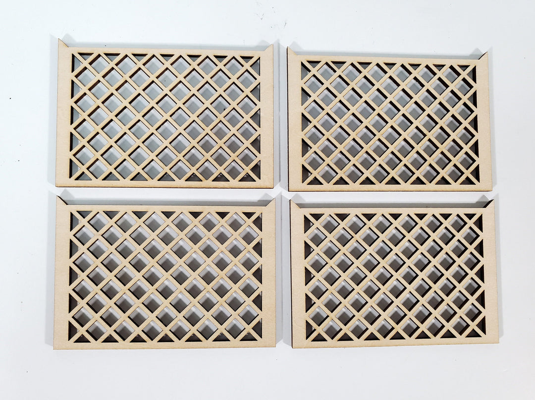 Miniature Wood Fence Lattice 4 Pieces Model Building Dollhouse Fairy Garden