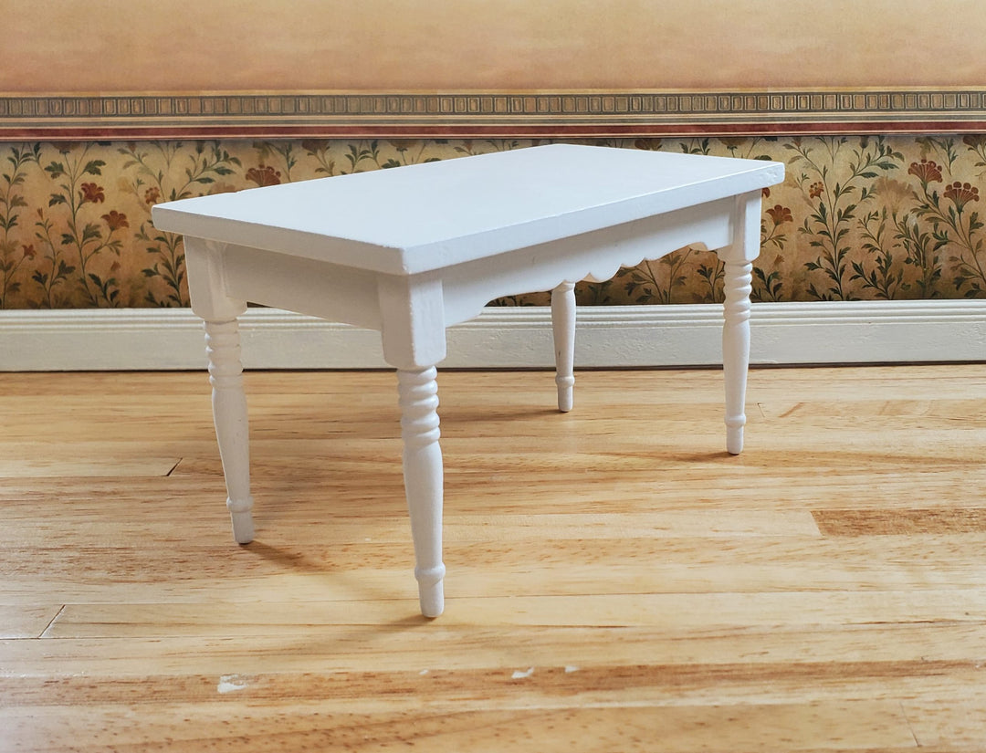 Dollhouse White Kitchen Table 1:12 Scale Miniature Wood Furniture