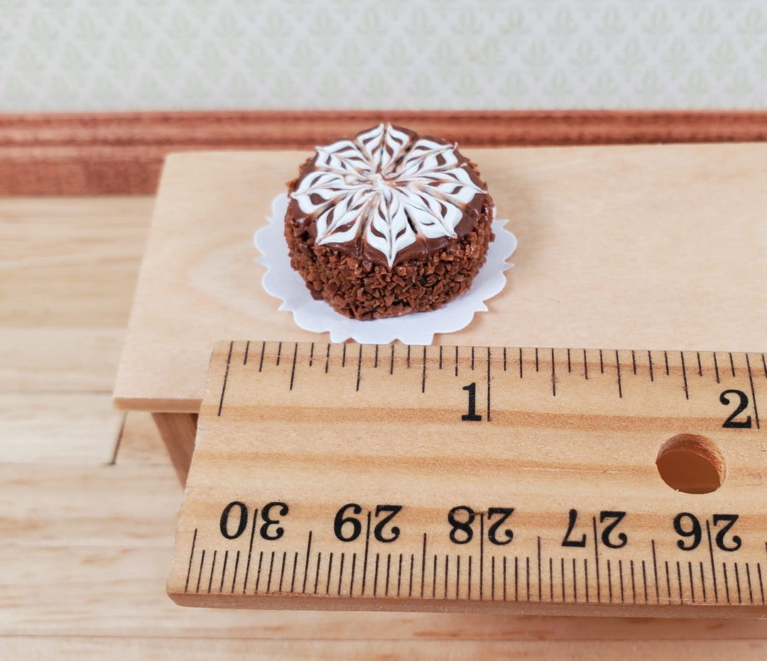 Dollhouse Chocolate Swirl Cake 1:12 Scale Miniature Food Prop Dessert Bakery