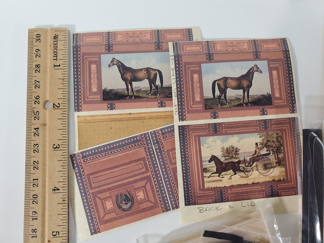 Dollhouse Miniature Trunk KIT Vintage Horse Theme 1:12 Scale Miniature Furniture