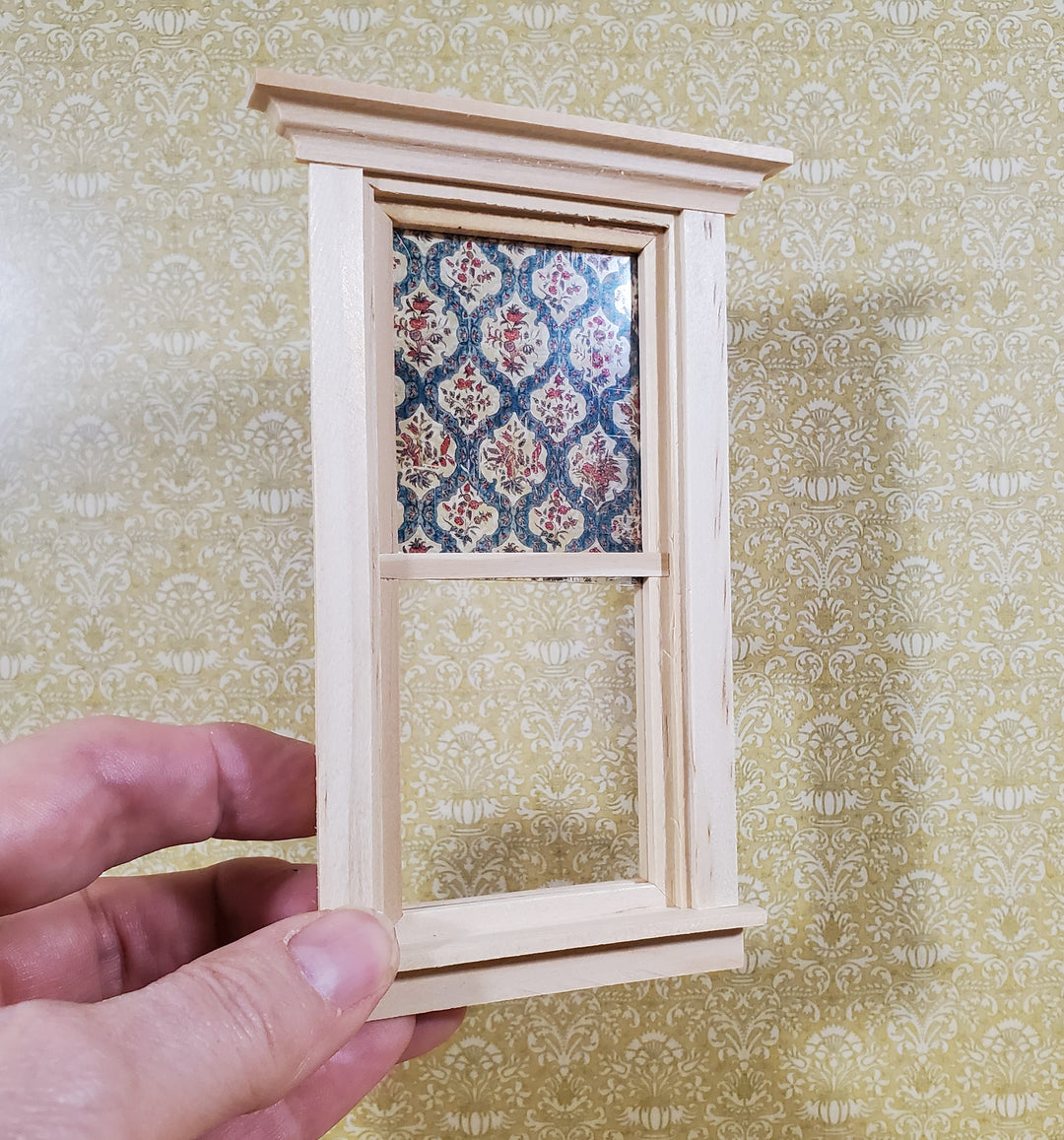 Dollhouse Simulated Stained Glass Insert Cut to Size Blues for Windows or Doors 1:12 Scale