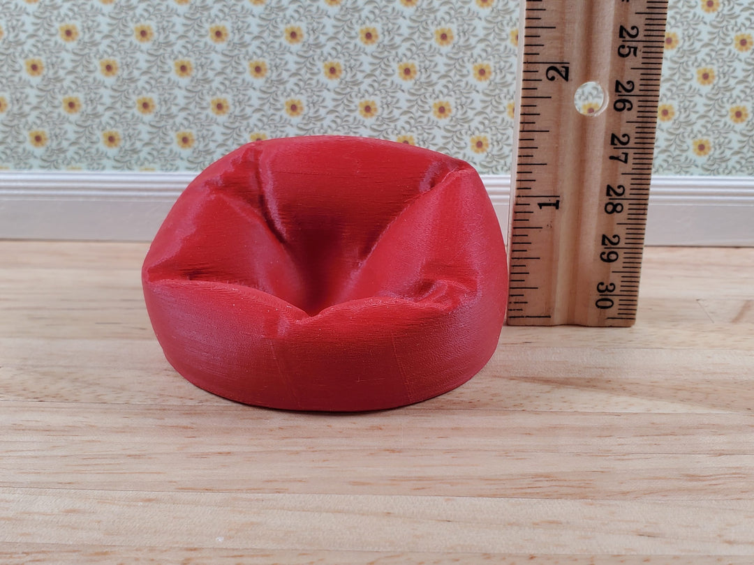 Dollhouse Bean Bag Chair for Child Red 3D Printed 1:12 Scale Miniature