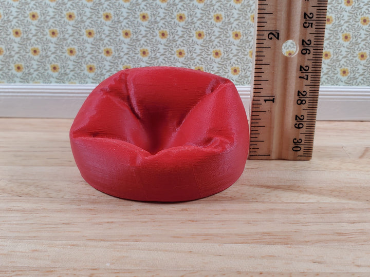 Dollhouse Bean Bag Chair for Child Red 3D Printed 1:12 Scale Miniature