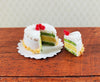 Dollhouse Cake with Slice Cut Out Cherries 1:12 Scale Miniature Dessert Food