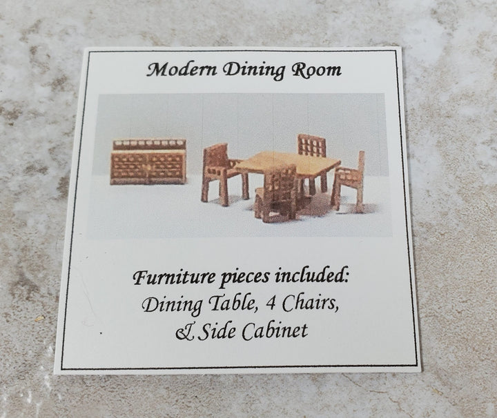 Dollhouse 1:144 Scale Furniture KIT DIY Modern Dining Room Miniature Set Table