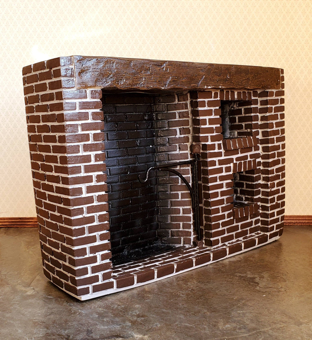 Dollhouse Miniature Large Fireplace Brick Walk-In Style Colonial 1:12 Scale