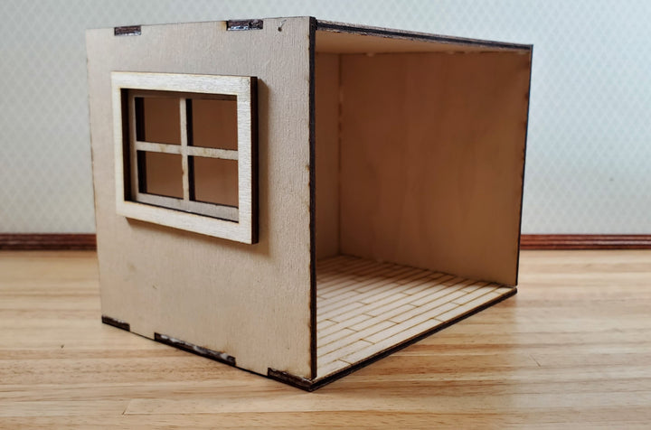Half Scale Room Box DIY Kit Small Diorama Window Wood Floor 1:24 Miniature 6x4.5