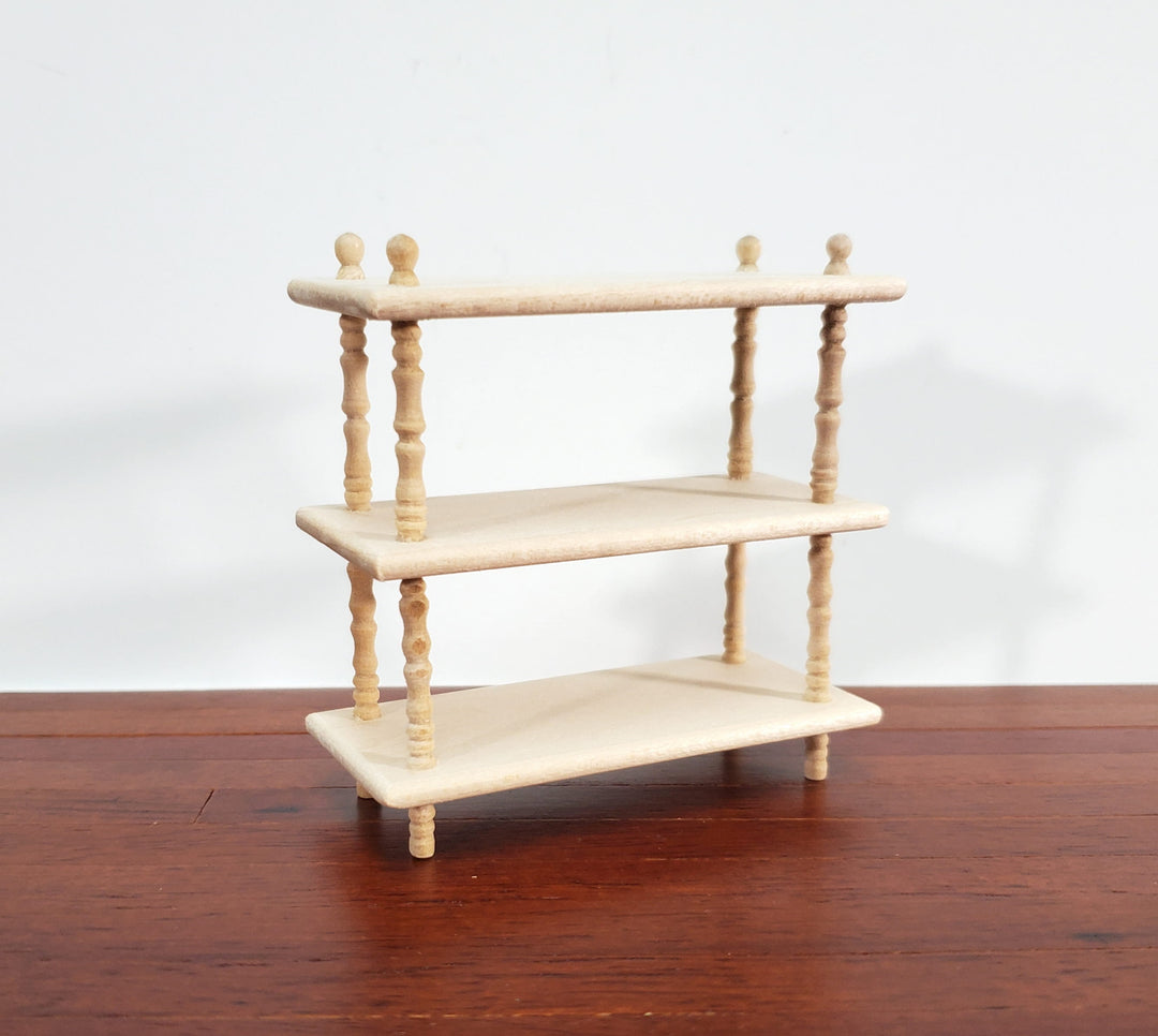Dollhouse Bookshelf 3 Shelf Plant Stand or Bookcase 1:12 Scale Furniture Unfinished Unpainted
