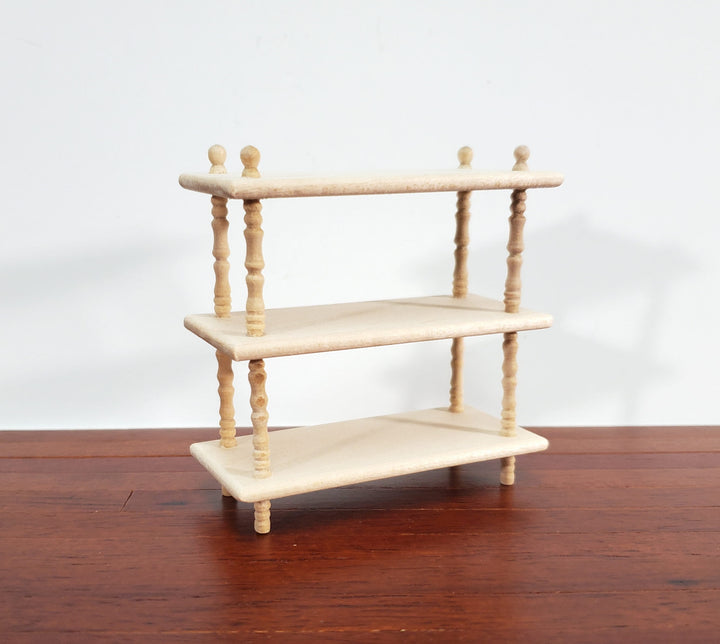 Dollhouse Bookshelf 3 Shelf Plant Stand or Bookcase 1:12 Scale Furniture Unfinished Unpainted