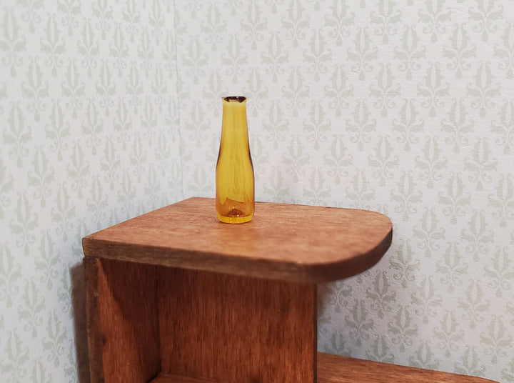 Dollhouse HALF SCALE Amber Glass Wine Bottle 1:24 Scale Miniature