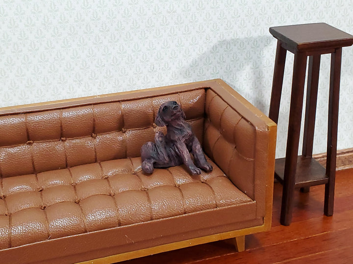 Dollhouse Miniature Puppy Dog Small Brown Scratching Ear 1:12 Scale Pet