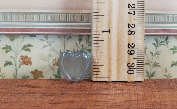 Dollhouse Heart Shaped Glass Bud Vase Smoky Gray 1:12 Scale Miniature