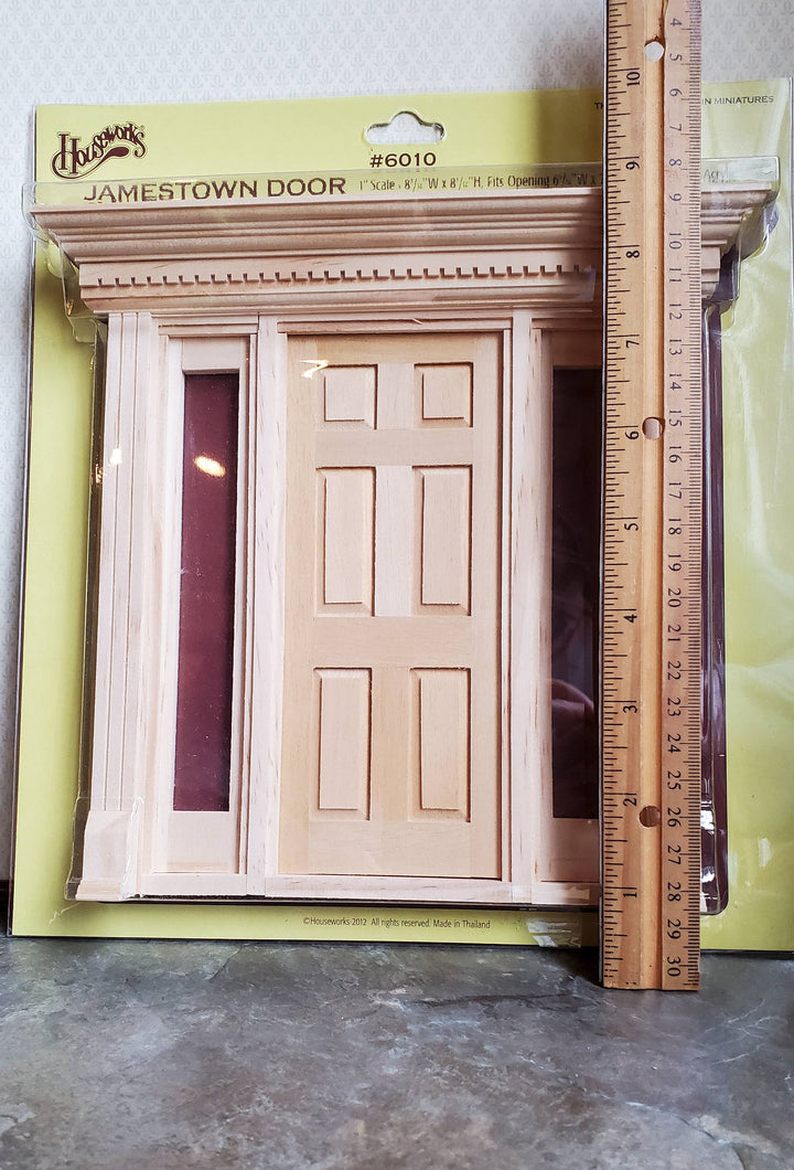 Dollhouse Exterior Door with Side Lights Jamestown Houseworks 1:12 Scale HW6010