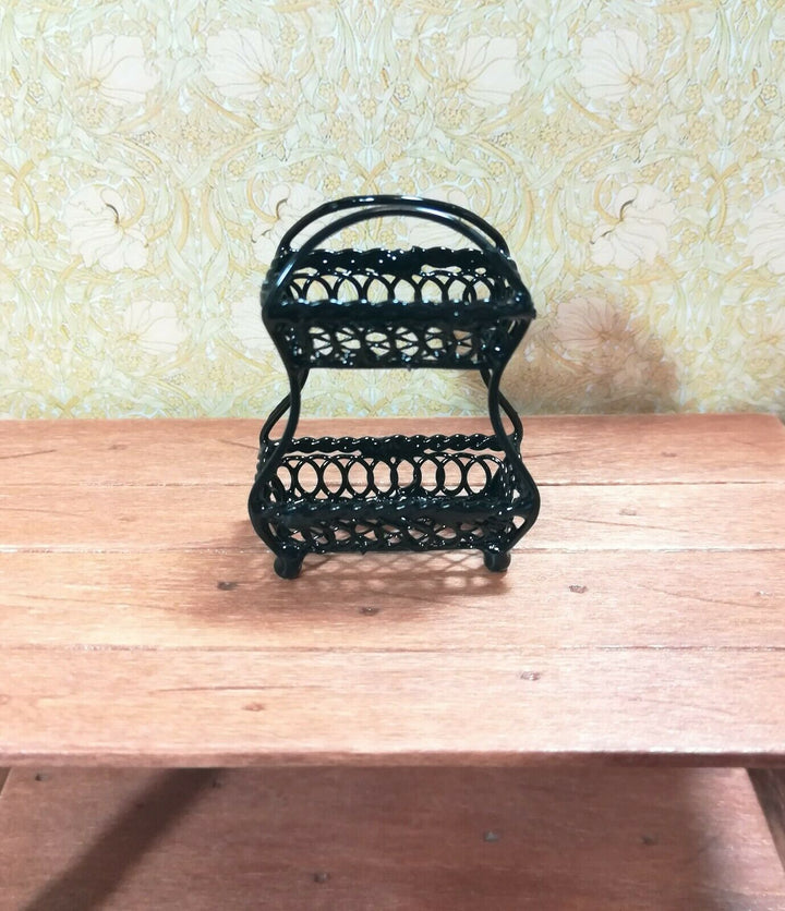 Dollhouse Miniature Baskets Black Double Wire 1:12 Scale Modern Accessories