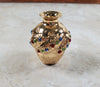 Dollhouse Gold Floor Vase Large Jewel Encrusted use 1:12 or 1/6 Scale Miniature