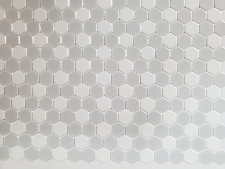 Dollhouse Hexagon Vinyl Tile Flooring Embossed Gray & White 1:12 Scale Miniatures