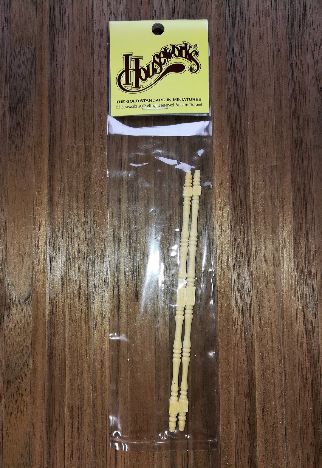 Dollhouse Miniature Spindles Tall Wood 2 Pieces 1:12 Scale 4 3/4" Long HW12022