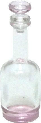 Dollhouse Pink Trim Glass Decanter with Lid 1:12 Scale Miniature Decor Drinks