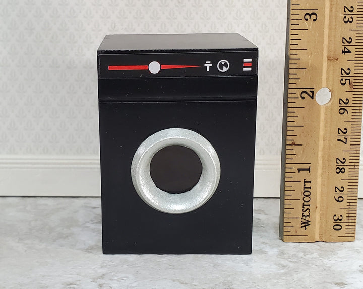 Dollhouse Clothes Dryer Front Loading in BLACK Modern Style 1:12 Scale Miniature Furniture