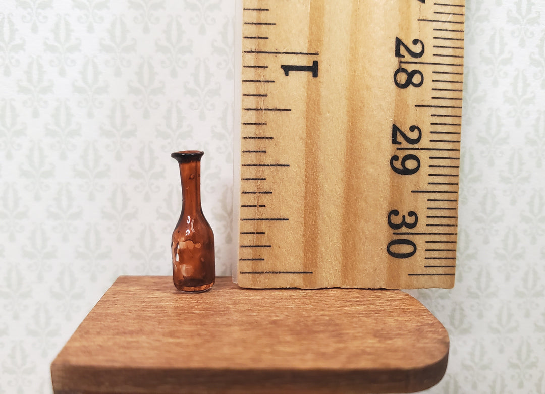 Dollhouse HALF SCALE Tiny Amber Open Bottle 1:24 Miniature