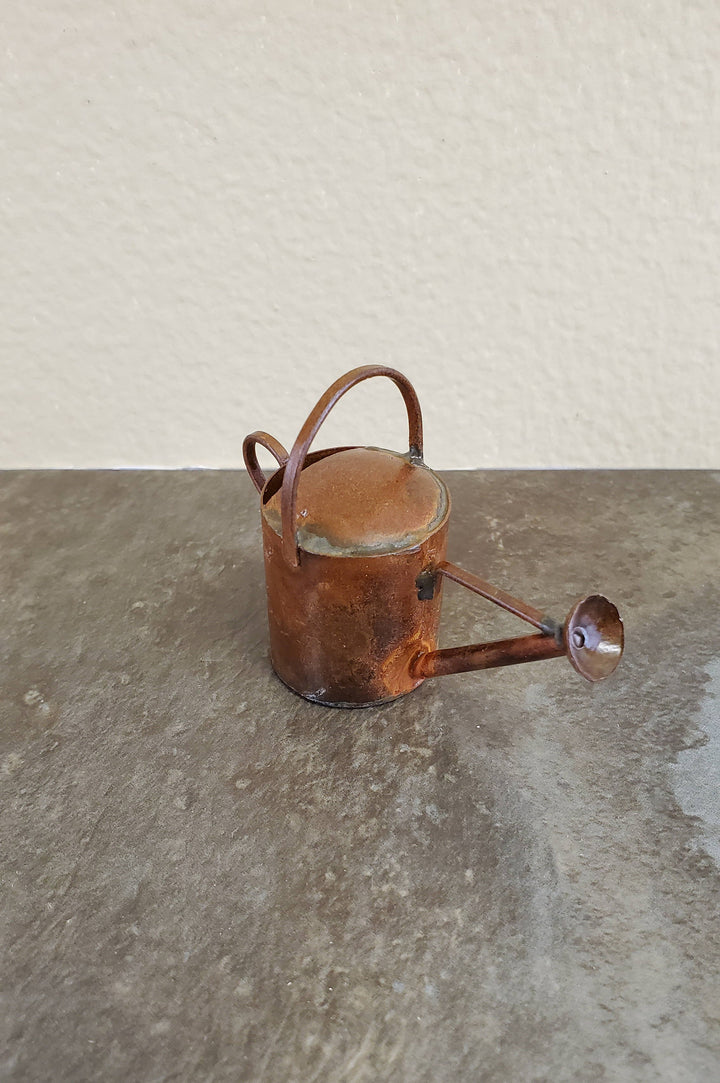 Dollhouse Miniature Large Aged Metal Watering Can with Handle 1:6 Scale Fairy Garden