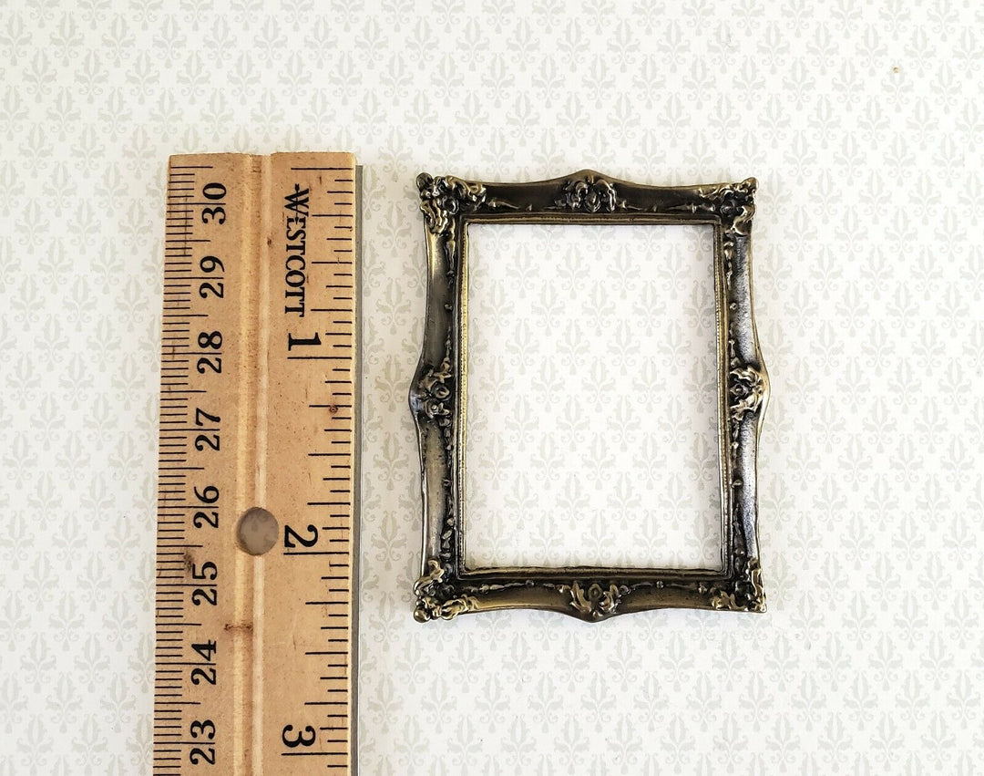 Dollhouse Miniature Picture Frame Metal Antique Bronze for Paintings 1:12 Scale
