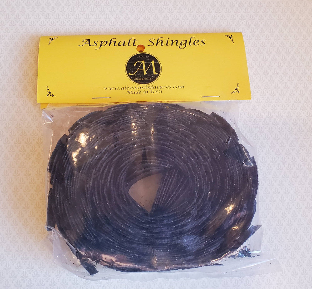 Dollhouse Miniature Asphalt Shingles Black Hexagon 1:12 Scale #4001H 144-157 Sq Inches