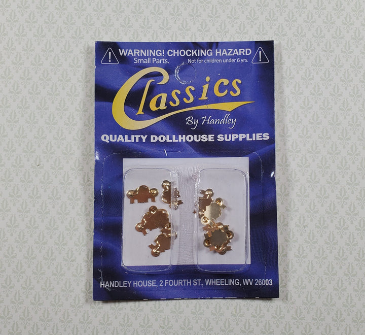 Dollhouse Drawer Pulls Victorian Style Gold Metal 10 Pieces 1:12 Scale